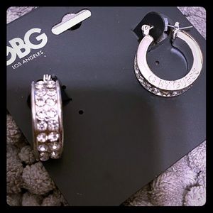 NEW GBG silver rhinestone earrings